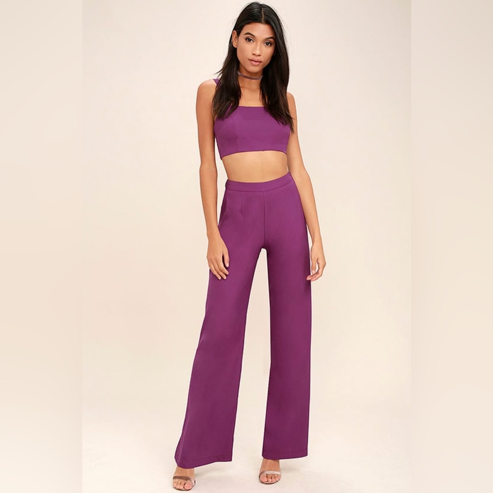 Lulus Magenta Two-Piece Jumpsuit (Size XS)